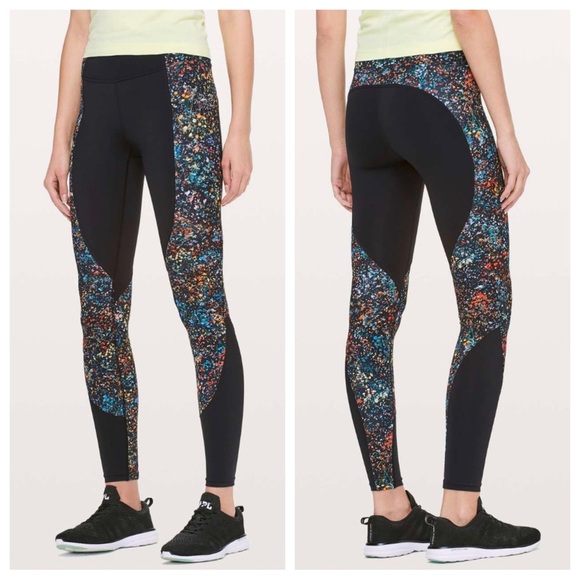 lululemon athletica Pants - Lululemon | Wake & Train Black / Flowerescent Multi Leggings